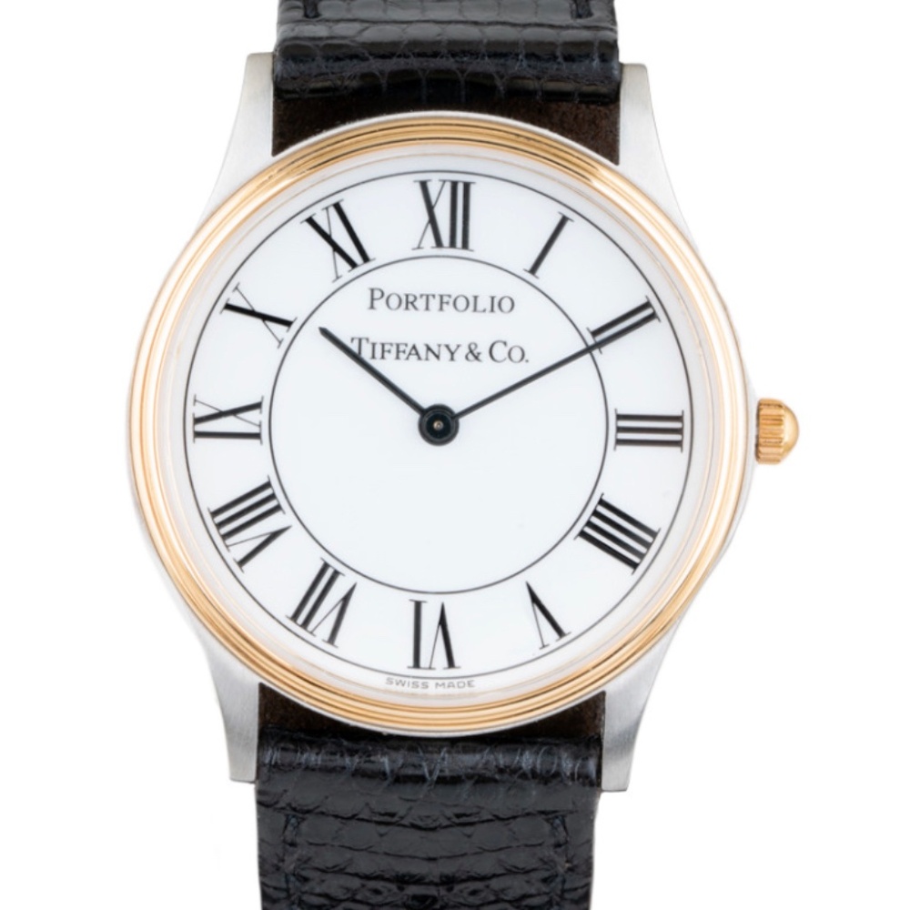SOLD Tiffany & Co. Gold Plated and Stainless Steel Portfolio Watch